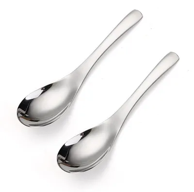 Suppenlöffel aus Edelstahl, Set mit 2 Stück, spiegelpoliert