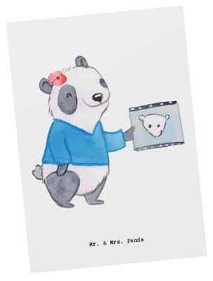 Produktbild von Mr. & Mrs. Panda Ansichtskarte Radiologie Assistentin Herz - Weiß - Geschenk, Grußkarte, Postkarte, Ansichtskarten, Fotokarte, Postkarten