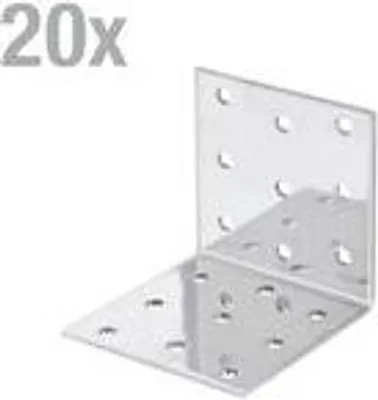 Produktbild von Alberts Lochplattenwinkel | sendzimirverzinkt | 40 x 40 x 60 mm | 20er Set