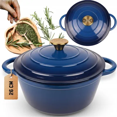 Productafbeelding van Geëmailde gietijzeren pan, 26 cm, 5 liter, blauw
