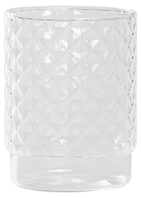 Productafbeelding van Isolano set van 4 stapelbare drinkglazen van helder borosilicaatglas, met handgemaakte diamantdecoratie, geschikt voor tafel en bar - Exclusieve collectie