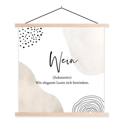 Produktbild von MuchoWow® Textilposter Sprichwörter - Wein - Zitate - Wörterbuch - Weindefinition 60x60 cm mit holzfarbenen Rahmen - Wanddekoration
