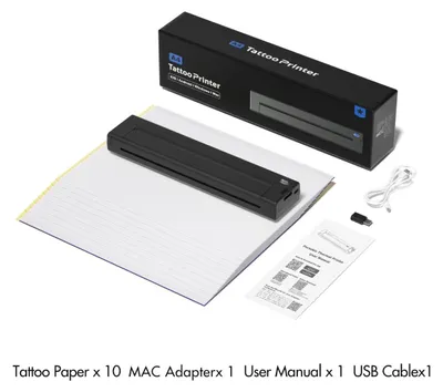 Produktbild von INF Tattoo Transferdrucker mit Bluetooth, KI und A4 Schablonenpapier