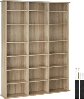 Image de Étagère bibliothèque Stevie 105,5x19x136,5cm - Bois clair, Chêne Sonoma