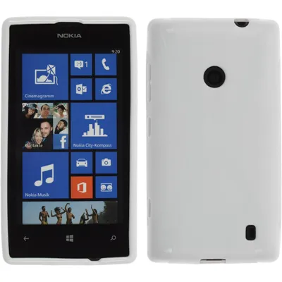 Produktbild von PhoneNatic Case kompatibel mit  Nokia Lumia 525 - weiß Silikon Hülle X-Style + 2 Schutzfolien