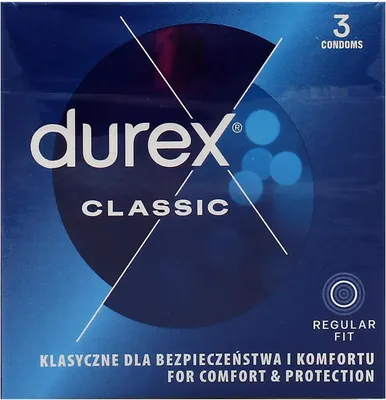 Produktbild von Durex Classic, Männliches Kondom, Transparent, Latex, 52 mm, 3 Stück(e)