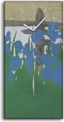 Produktbild von Leinwand Uhr Küche Wohnzimmer Bild 30x60 Gemälde Abstrakte Blumen Kunst - weiße Hände