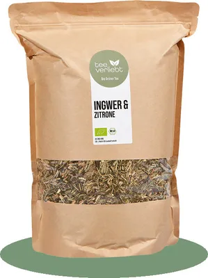 Produktbild von teeverliebt - Ingwer & Zitroneloser Grüntee | 1kg