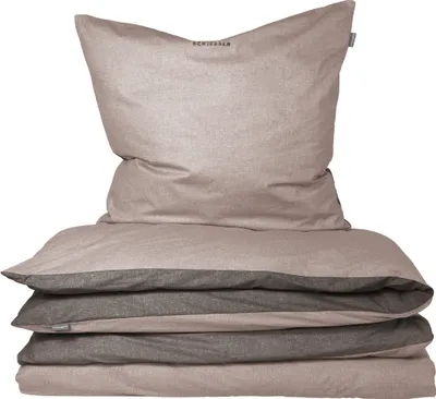 Produktbild von Schiesser Bettwäscheset Doubleface | 2-teilig | Zweifarbig | Renforcé | 100 % Baumwolle | Reißverschluss | 135x200cm + 80x80cm | Taupe-Dunkelgrau