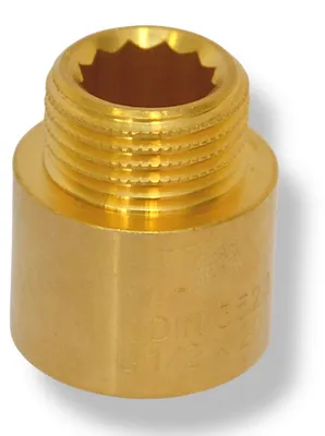 Produktbild von Hahnverlängerung Gewindefitting Anschluss Verlängerung Messing Fitting 1/2" 20 mm