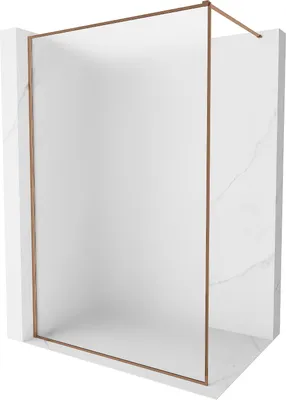 Produktbild von Mexen Kioto-F Duschwand Walk-in mit Rahmen 90 x 202 cm, Frostglas 8 mm, Roségold - 800-090-104-60-30