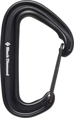 Schwarzer Miniwire Karabiner von Black Diamond; geeignet für Klettern.
