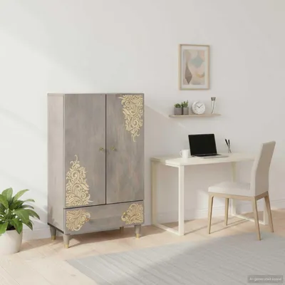 Obrázok produktu pre vidaXL Vysoká komoda, sivá, 60 x 33 x 100 cm, masívne drevo mango
