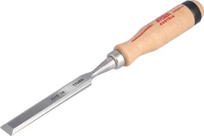 Produktbild von STUBAI Stechbeitel mit Holzgriff aus Rotbuche, Ø 16 mm, Stemmeisen zur präzisen Bearbeitung von Holz hochwertiges Werkzeug für Schreiner Tischler Heimwerker