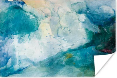 Produktbild von MuchoWow® Poster Meer - Sturm - Aquarell 60x40 cm - Schlafzimmerdekoration