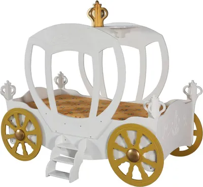 Produktbild von Weißes Luxus Kinderbett Kutsche Designer Holz Möbel Kinderzimmer Neu