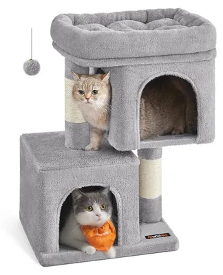 Produktbild von Kratzbaum für Katzen – Sisal und Plüsch – Kippschutz – Hellgrau – 40 x 30 x 67 cm