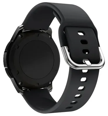 Image de Bracelet de 22 mm, compatible avec les montres connectées Samsung, Xiaomi, Huawei, Amazfit et Garmin, fermeture métallique, couleur noire