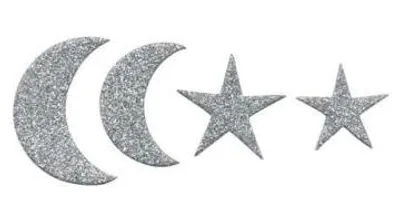 Produktbild von Glorex Moosgummi Sticker Mond+Sterne, 60 Stück