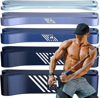 Productafbeelding van Famanu Set van 5 weerstandsbanden - Verschillende weerstandsniveaus voor fitness