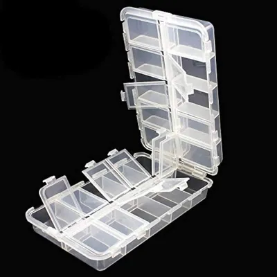 Produktbild von Angelbox Tackle-Box Köderbox Angelgerätebox - 20 Fächer - Verstellbare Fächer - Transparent - Kunststoff