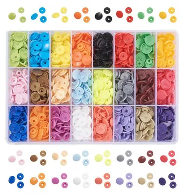 Produktbild von Druckknöpfe aus Kunststoff 12mm ca. 240 Stk in 24 Farben