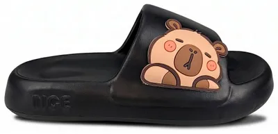 Produktbild von Damen Pool Slippers Schaumstoff Badeschuhe Mit Wasserschweinmotiv Koralin in Schwarz Gr.38/39