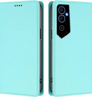 Produktbild von Handyhülle für Tecno Pova Neo 2, Kunstleder Klapphülle Stoßfeste Magnetische Hülle mit Ständer Türkis