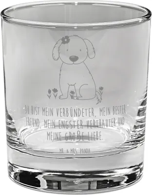 Produktbild von Mr. & Mrs. Panda Glas Hund Dame - Transparent - Geschenk, Hundebesitzer, Tumbler, Gin, Liebe, Tierliebhaber, Verliebt, Longdrinkglas, Liebenswert, Hunde, Cocktailglas