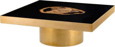 Image de Casa Padrino Table basse design avec bois pétrifié incrusté - Edition limitée