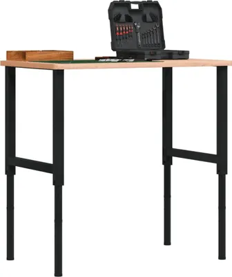 Immagine prodotto di vidaXL Banco da lavoro 100x60x(71,5-98) cm in legno massiccio di faggio rettangolare