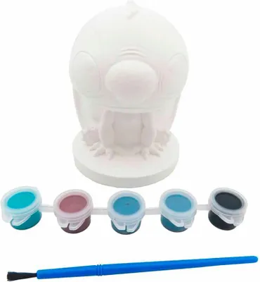 Produktbild von Lilo & Stitch Gipsfigur zum Bemalen Bastelset mit 5 Farben und Pinsel