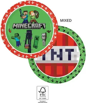 Zdjęcie produktu dla Talerzyki papierowe Minecraft , 23cm, 8 szt