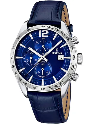 Image de Festina mens montre sport F16760/3 cuir chronographe montre bracelet bleu UF16760/3
