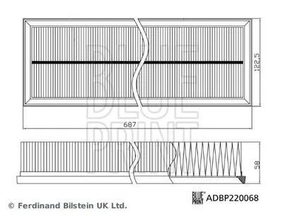 Produktbild von Luftfilter BLUE PRINT ADBP220068 für PORSCHE PANAMERA Filtereinsatz