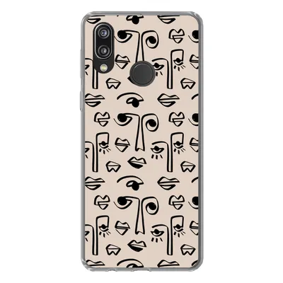 Produktbild von MuchoWow® Handyhülle Schutzhülle Hülle für Huawei P20 Lite (2020) Muster - Lippen - Strichzeichnungen Silikon Softcase Handy Hülle - Kartenhalter