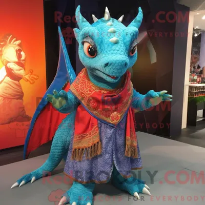 Productafbeelding van Drakenmascottekostuum REDBROKOLY gekleed met een rompertje en sjaalspelden