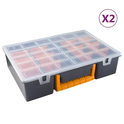 Obrázek produktu pro Boxy na součástky 2 ks odnímatelné přepážky 360x250x85 mm PP