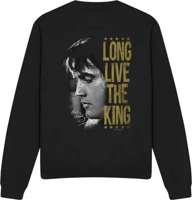Immagine prodotto di Elvis Presley - Felpa "Long Live The King" per uomo/donna Unisex TV32656 (M) (Nero)