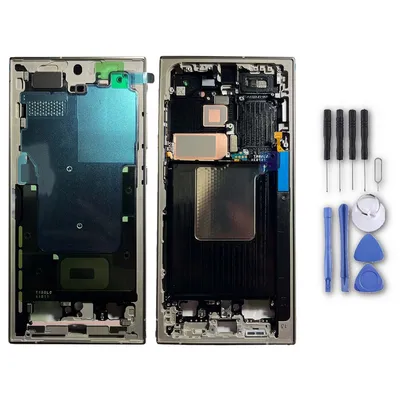 Produktbild von Samsung Galaxy S24 Ultra Produktset Ersatz- und Reparaturteile Displays Rahmen Akkudeckel, Ersatzteile:Display Rahmen Grau