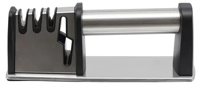 Immagine prodotto di Affilacoltelli 4-in-1 - Affilacoltelli da cucina - 4 stadi di affilatura - Vetroceramica - Diamante - Acciaio al tungsteno - Affilacoltelli per forbici - Nero