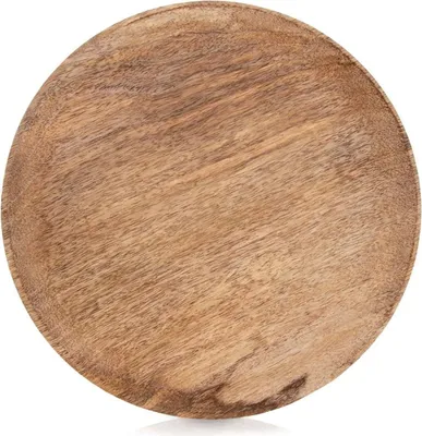 Image de Orion | Plateau de service - Plateau de service en bois - 25x25 cm - Plateau de service - Rond - Planche en bois - Bois de mangue