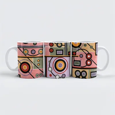 Produktbild von Tasse Serie 1.25, Geometrisches Muster, 330ml, H 95mm, Ø 80mm, Spülmaschinen- & mikrowellenfest