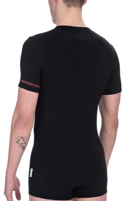 Produktbild von Herren T-Shirts, 2er-Pack, Rundhalsausschnitt, Baumwolle und Elasthan, Weiß, Schwarz, Blau