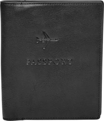 Produktbild von FOSSIL Leder Ausweisetui Geldbörse Passport Case Black schwarz
