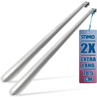 Produktbild von XXL Schuhlöffel 2er SET 78,5 cm Schuhanzieher extra lang und stabil aus Edelstahl Metall