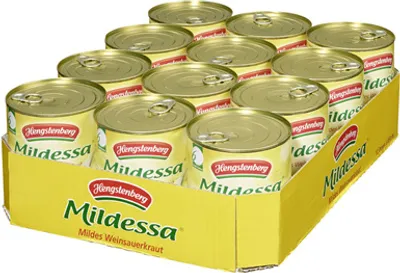 Produktbild von Hengstenberg Mildessa Weinsauerkraut mild - 12 x 810 g Dosen