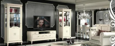 Produktbild von Luxus rtv Set Wohnzimmer Vitrine tv Modern Holz Möbel Schrank Stil Schränke 3tlg