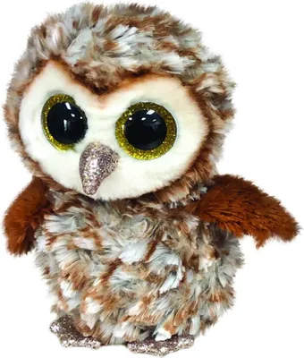 Produktbild von TY Beanie Boos Percy, Spielzeug-Eule, Braun, Weiß, Seide, China, 82 mm, 75 mm