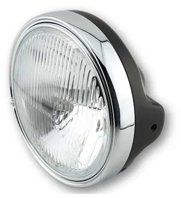 Image de Phares HIGHSIDER smart LTD, 7 pouces, insert H4 avec verre gaufré, noir brillant